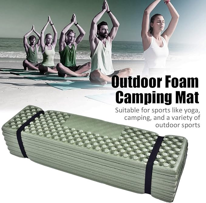 foldable sleeping pad Outdoor Foam sleeping pad Camping Folding Beach Tent Sleeping Pad Waterproof camping Mattress sleeping pad sleeping mat (green)