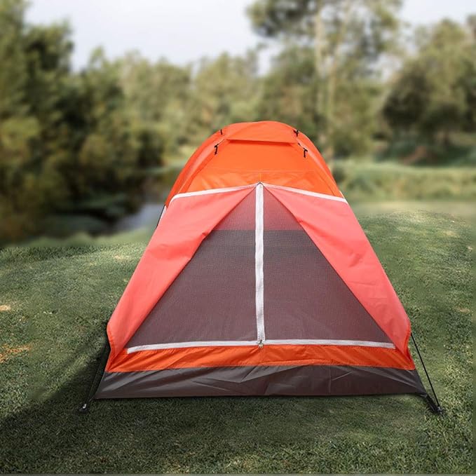 Outdoor Tent Double Person Single Layer Lightweight Portable Waterproof Camping Tent for Hiking Beach Picnic Oxford Cloth 200x150x110cm