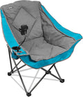 CAMPHILL Folding Camping ChairOversized Portable Camping Chair with Cup Holder and Phone HolderHeavy Duty Padded Lawn Chair for CampingTailgatesBeachand SportsLake Blue