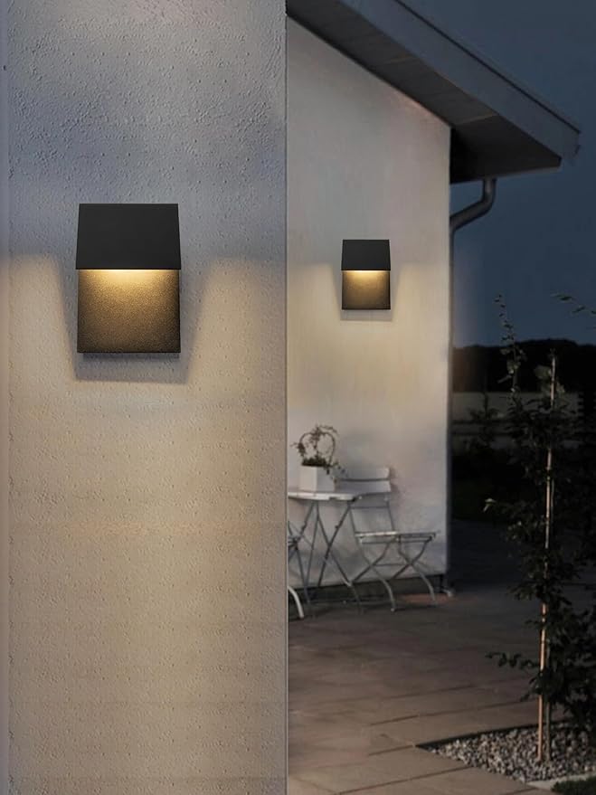 Outdoor Wall Lights Fixture 11”LED Modern Wall Sconce 12w Mate Black Exterior Porch Light Wall Mount Waterproof Patio Light Fixture for House Patio Front Porch Garage Commercial use