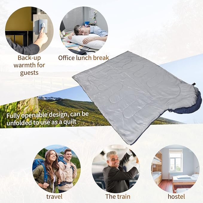 VitalCozy 24 Pcs Sleeping Bags for Adults Bulk Lightweight Waterproof Backpacking Camping Sleeping Bag with Compression Sack Portable Compact for Winter Hiking Outdoor Camping Essential