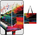 Zipper Colorful Piano Keyboard Music Style Picnic Mat Suitable for Travel Camping Park Or Home Use