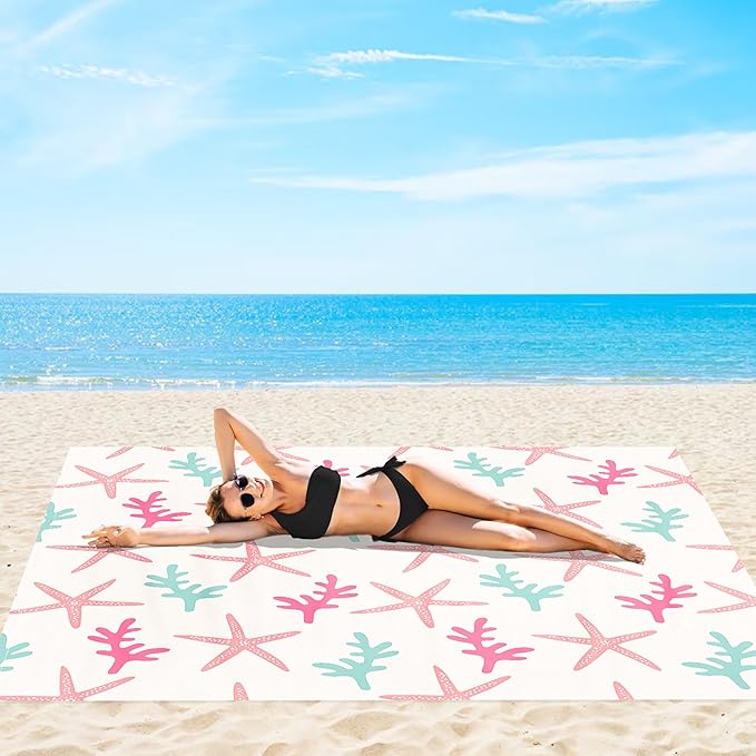78''×86'' Beach Blanket Waterproof Sandproof Beach Mat Lightweight Outdoor Picnic Blanket for Travel Camping Hiking