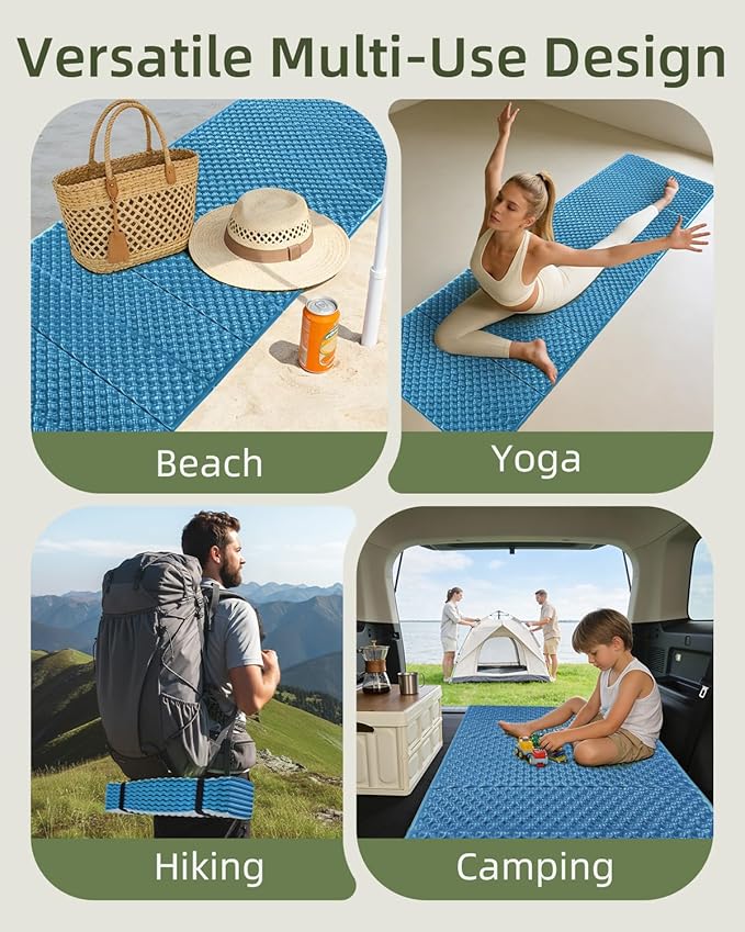 Abahub Foam Camping Sleeping Pad Waterproof Soft Foam Matress for Adults Foldable Ultralight Wide Pad for Outdoor Backpacking Picnic Yoga