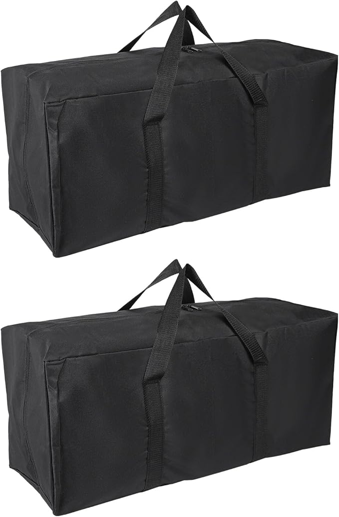 Camp Chair Replacement Bag Camping Folding Chair Storage Bag Large Zippered with Handle Strap 28 x 10 x 12 Inch Fit for Outdoor Travel Tent Storage (2 Pack Black)