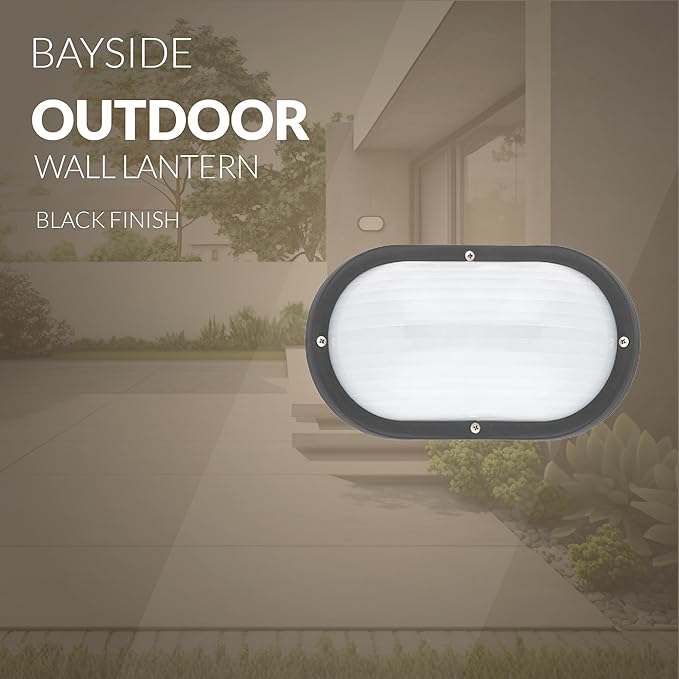 Generation Lighting 1-Light Bayside Traditional Outdoor Wall or Ceiling Lamp Black 8335-12 | Outdoor Light is Lovely Wall Lamp for Outdoor Decor | Ceiling Light Fixture Uses Standard or LED Light Bulb