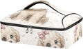 Casserole Carrier Beautiful DogInsulated Casserole Carrier for Hot or Cold Food Thermal Lunch Tote for Potluck Parties Picnic Beach Fits 9 x 13 Inches Baking Dish