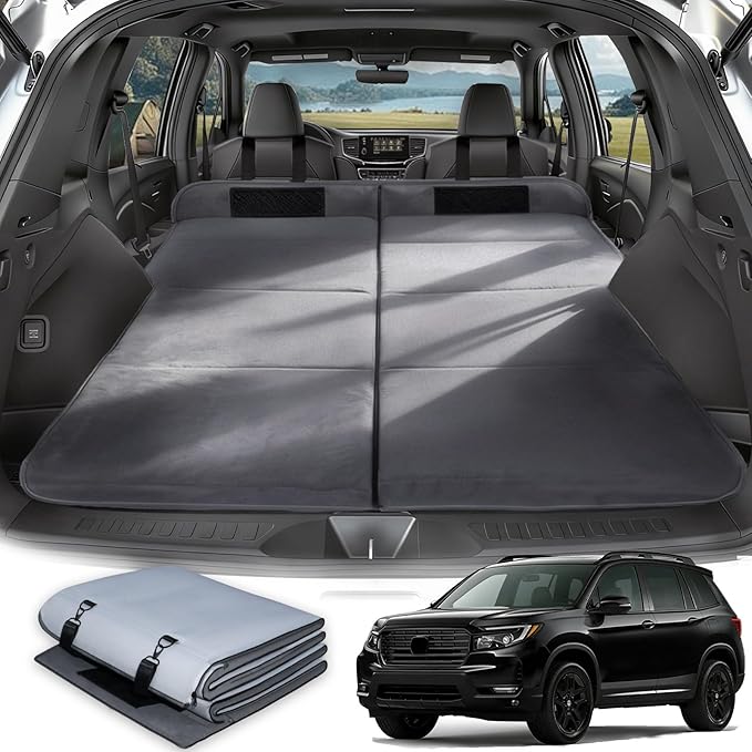 Car Bed for Honda Passport Foldable Non-Inflatable Memory Foam Camping Mattress Thickened Portable SUV Trunk Sleeping Pad Air Mattress Upgrade for Camping &amp Travel Essentials With Storage Bag