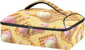 Casserole Carrier Pink and Yellow Colors WaffleInsulated Casserole Carrier for Hot or Cold Food Thermal Lunch Tote for Potluck Parties Picnic Beach Fits 9 x 13 Inches Baking Dish
