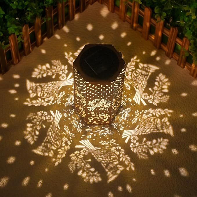 Mothers Day Gifts for Mom Grandma - Birthday Gifts for Women Cardinal Bird Solar Lanterns Outdoor Waterproof - Solar Lights Outdoor Hanging Garden Decor for Outside