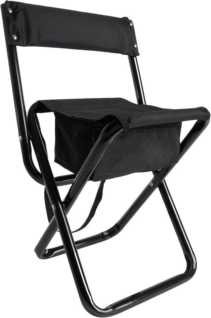Rothco Deluxe Folding Stool with Back &amp Pouch - Portable Seating for Outdoor Adventures