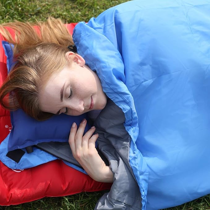 REDCAMP Ultra Lightweight Sleeping Bag for Backpacking Hiking Comfort for Adults Warm Weather with Compression Sack