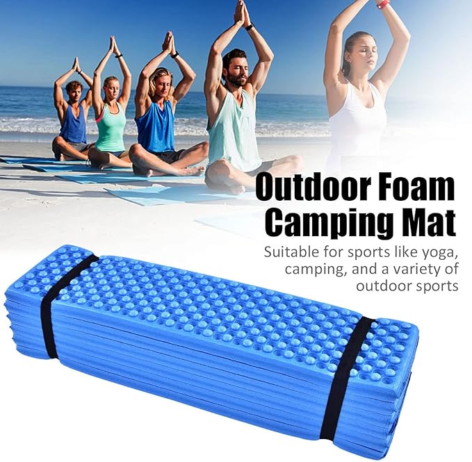 Restokki Foldable Sleeping pad Outdoor Foam Sleeping pad Camping Folding Beach Tent Sleeping Pad Waterproof Camping Mattress Sleeping pad Sleeping mat (Blue)