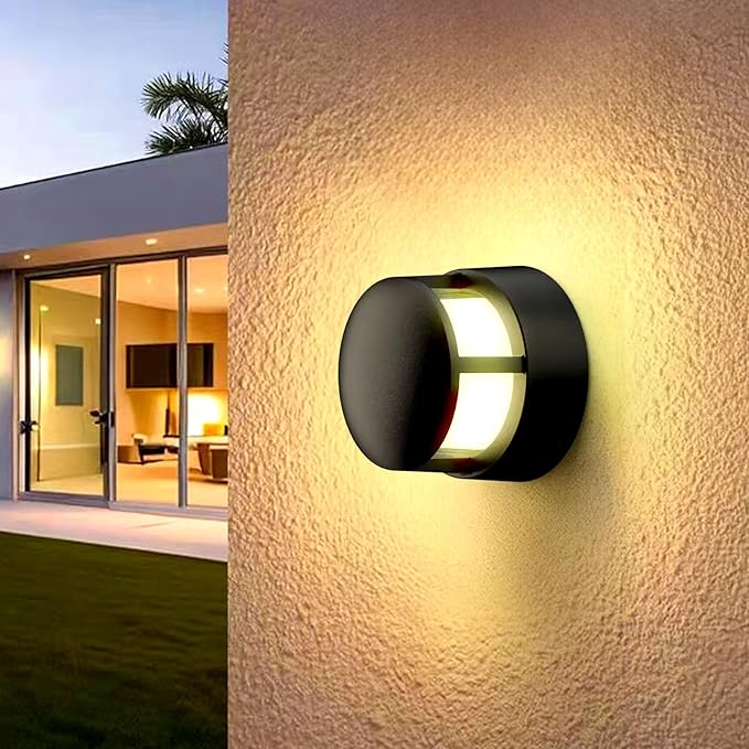 Pillar LightsOutdoor Post LightsOutdoor Column Lights Deck Lights Fence LightsPost Cap Lightslamp PostHigh Voltage Wired Waterproof Aluminum Post LightIP65 (Round 6.3X6.3IN)