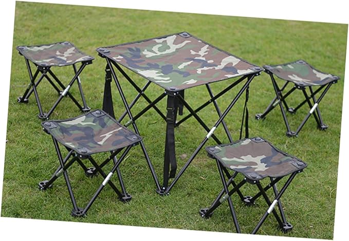 Large Camouflage Folding Stool Portable Fishing Chair Recreational Gear Sturdy Camping Seat Compact
