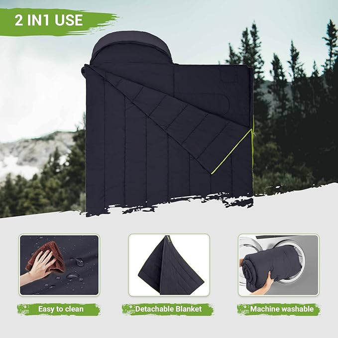 ATEPA Duck Down Sleeping Bag/Blanket for Backpacking Ultralight Lightweight Rectangular Warm Weather Summer Compact Waterproof Portable Sleeping Bag for Adult Youth Hiking