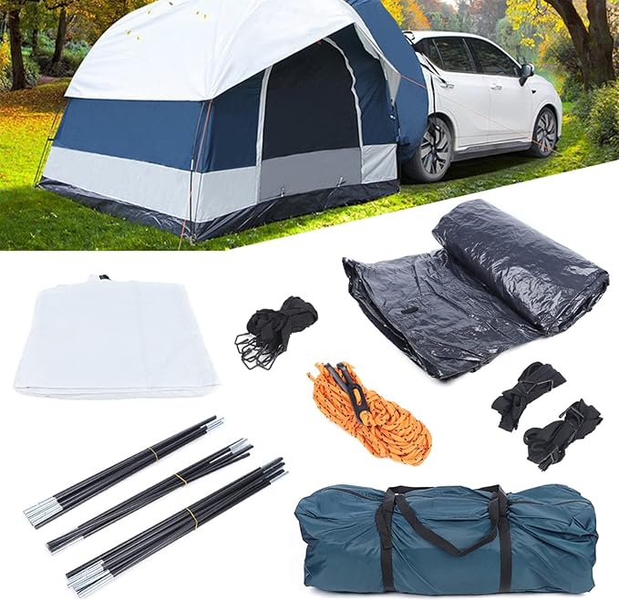SUV Tent for Camping Car Tent with Storage Bag Suitable for Camping Traveling Outdoor Windproof Waterproof Complete Accessories