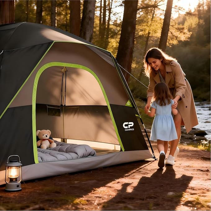 Tents for Camping 6 Person Tent Waterproof Windproof Double Layer Family Camping Tent Easy Setup Dome Tent with Large Mesh Windows &amp Wider Door for Outdoor Camping &amp Hiking