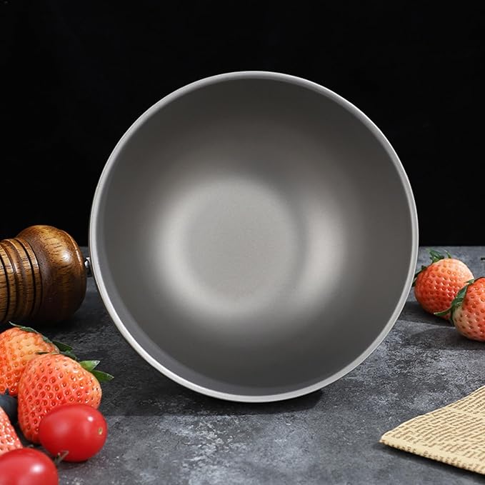 500ml Titanium Double Wall Bowl Ultralight Unbreakable Camping Tableware for Outdoor Hiking Picnic Backpacking Dishwasher Safe (Square Bowl)