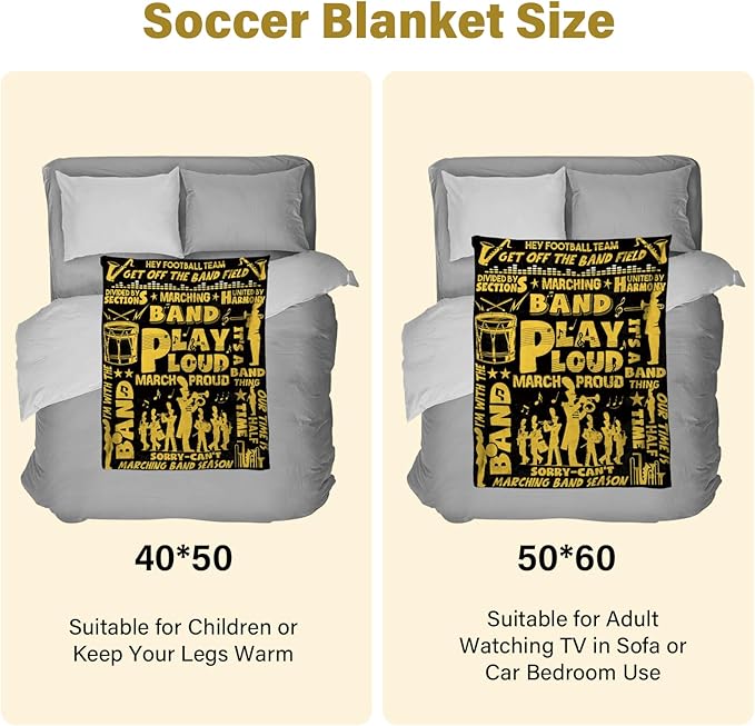 Marching Band Gifts Blanket for Teens Band Director Gifts for Marching Band Adult Band Flannel Blanket for Men/Women Rock Band Blanket 50 * 60 Christmas Birthday Thanksgiving Gift