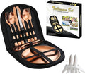 Camping Mess Kits with Portable Case Stainless Steel Outdoor Picnic Dinnerware Set with Plate Spoon Fork Knife Cloth Napkins