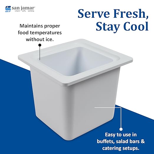 San Jamar - CI7001WH CI7001 Chill-It 1/6 Food Pan 52 oz Capacity White