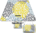 Dahlia Pinnata Flower Floral Blue White Waterproof Outdoor Picnic Blanket Sandproof Beach Mat for Camping Hiking Grass Travelling