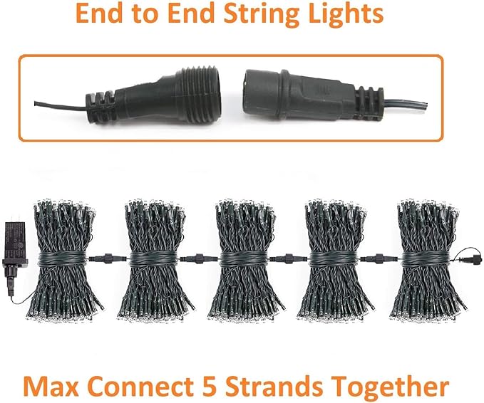 2-Pack Connectable Christmas Lights Outdoor Total 164FT 400LED Christmas String Lights Waterproof with 8 Modes &amp Timer Green Wire Twinkle Lights for Xmas Tree Decorations Outdoor Indoor Multico