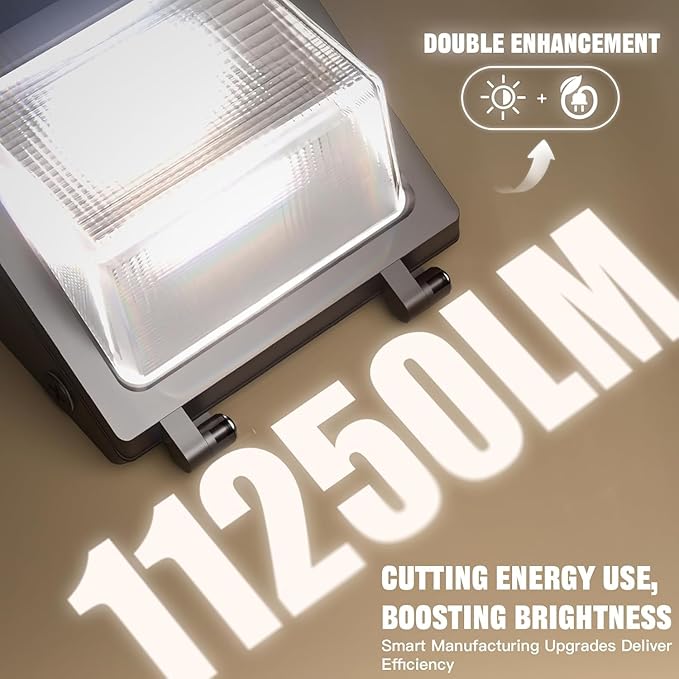 LED Wall Pack Light 75/65/50W with Dusk-to-Dawn Sensor 11250 LM 6000/5000/4000K LED Security Flood Lighting 120V Outdoor Wall Lights for Parking Lots|Warehouses|Factories|Yard 2 Pack