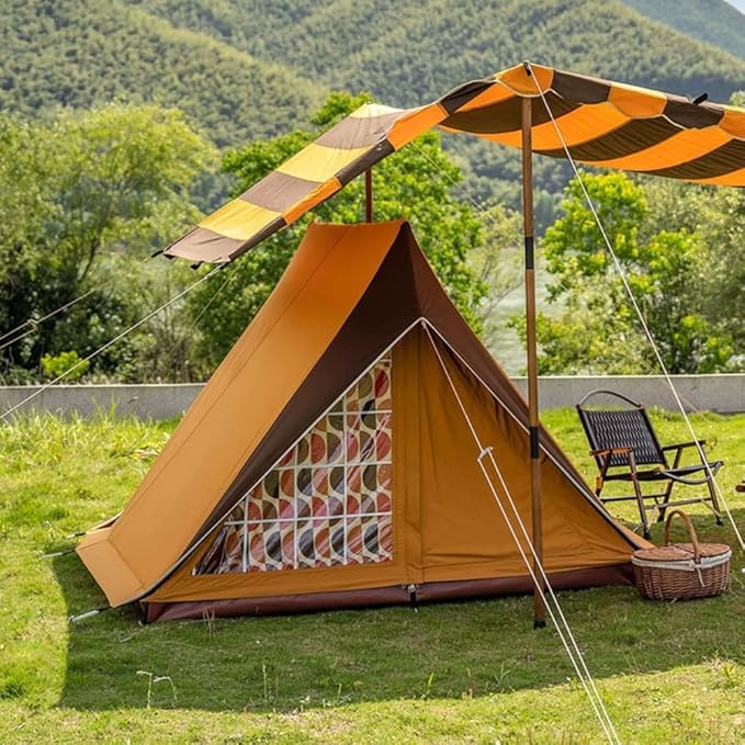 Wild Luxury Vintage TC Cotton Camping Tent 2 Person Flying House Style Canvas Shelter Waterproof &amp Breathable Glamping Tent