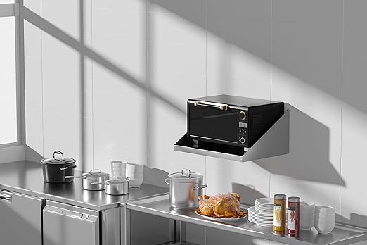 Stainless Steel Microwave Shelf 17x22 190 lb Heavy Duty Metal Appliance Wall Mount Floating Shelving Commercial Microwave Rack for Kitchen Restaurant and Hotel