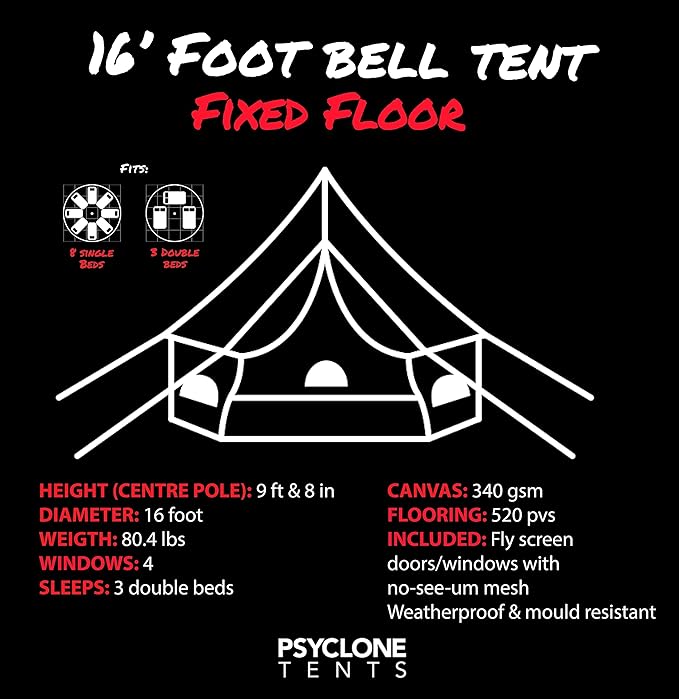 Psyclone Tents for Family Camping Glamping Hiking and Festival