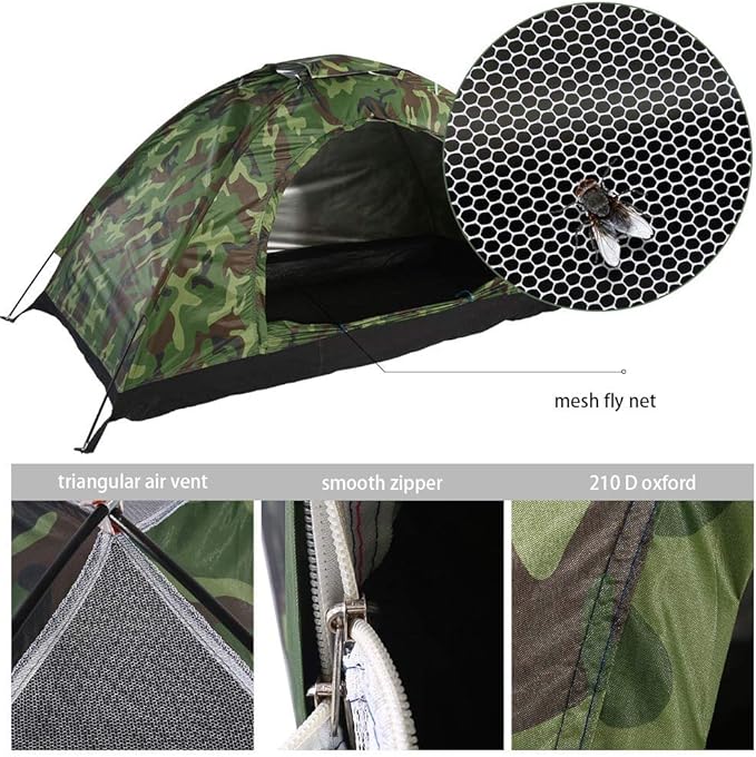 Waterproof Camouflage Tent Camping Tent Lightweight for Hiking One Person