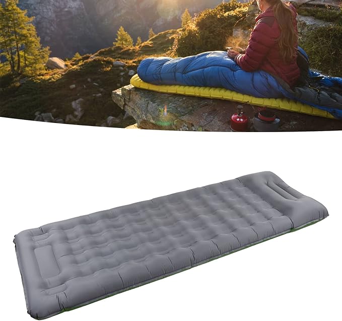 Sleeping PadCamping Sleeping PadDurable Air Bed Compact60s Seconds Fast Inflation Ergonomic Support Water Proof Nylon Camping Mattress for Backpacking Hiking Tent(Olive Green)