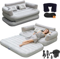 Full Size Inflatable Sofa Bed with Air Pump2-in-1 Blow-Up Couch and Folding Air Mattress Bed for HomeCampingand Guests