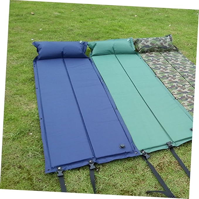 ERINGOGO Inflatable Camping Mat with Pillow Portable Wear Resistant Sleeping Pad for Hiking and Outdoor Activities Convenient Single Camping Mattress Durable Design for Tents and Travel