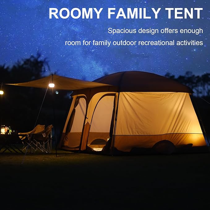 Vidalido Tents3-4 Person Camping Tent with Extended VestibuleWeather Resistant Family Tents with Breathable Mesh WindowsEasy Install Waterproof Outdoor Tent for Backpacking and Camping Hiking