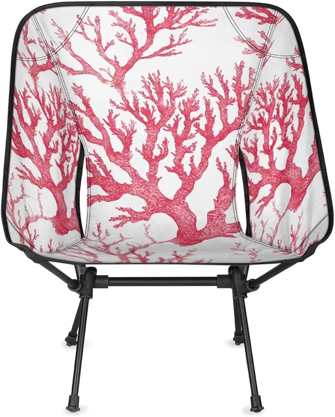 Honeybaby Folding Camping Chair Ocean Coral Print Camping Chairs Lightweight Portable Chair Outdoor Foldable Chairs for Camping Travel Picnic Beach Hiking