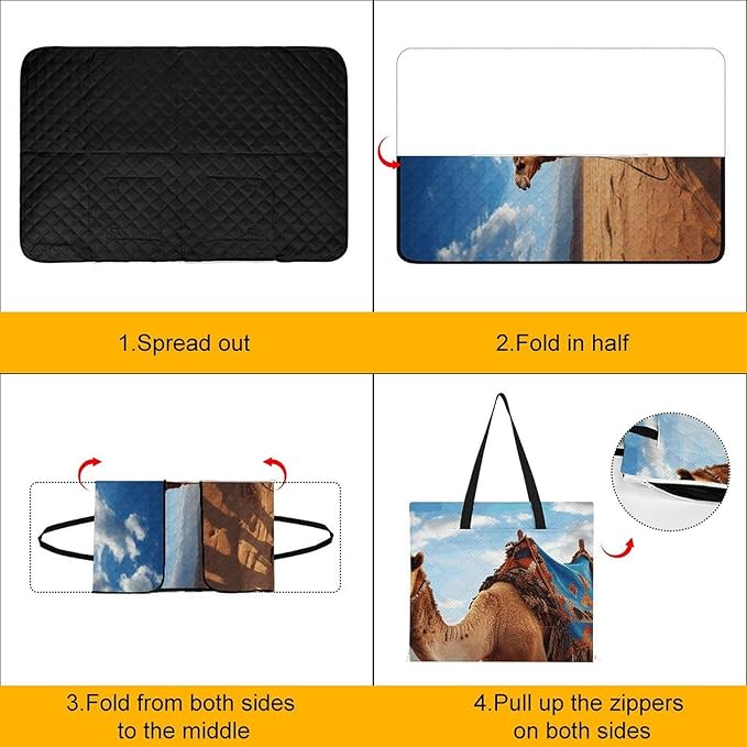 Zipper Camel Sky Style Picnic Mat Suitable for Travel Camping Park Or Home Use