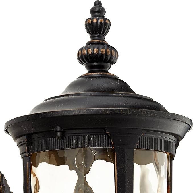 John Timberland Bellagio European Outdoor Wall Light Fixture Sconce Bronze Aluminum 21 Hammered Glass Decor for Exterior House Porch Patio Outside Deck Garage Yard Front Door Garden Home
