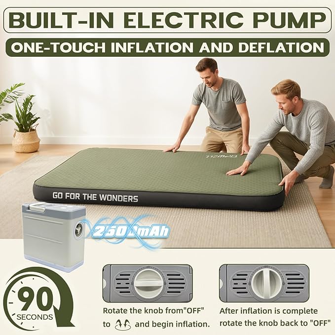 UPWELL Self Inflating Sleeping Pad 4.5 Thickness Camping Mattress with Solid Foam Double Sleeping Mat Portable Fast Inflation for Outdoor Mat Portable Roll Upwith air Pump