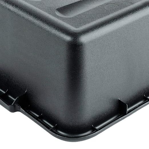 COLIBYOU 6 Pack 20 x 15 x 7 Black Polypropylene Bus Dish Plastic Restaurant Tub w/Lid of Set