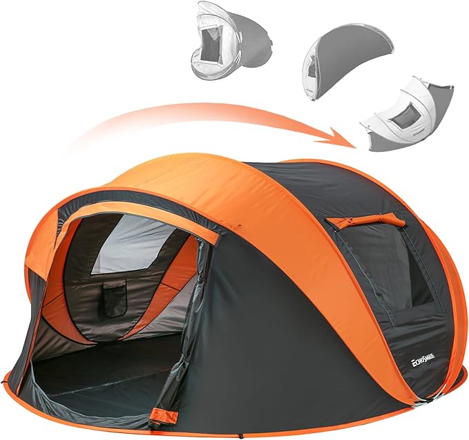 EchoSmile Instant Pop Up Camping Tent 2/4/6 Person Easy Setup Tent Water Resistant Dome Portable with Carry Bag