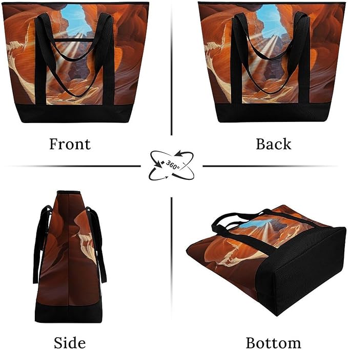 Insulated Shopping BagLarge Reusable Cooler Bags Antelope Canyon Printed Foldable Shopping BagTravel Waterproof Shoulder Bag