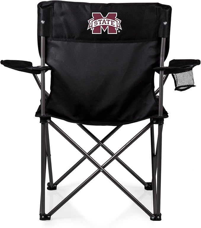 Picnic TIME NCAA PTZ Camp Chair Picnic Chair Beach Chair with Carrying Bag (Black)
