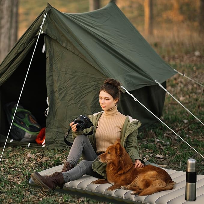 Single Size Camping Air Mattress Inflatable BedBlow Up Mattress Sleeping Pad