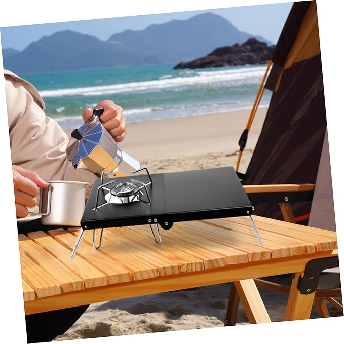 YARNOW Collapsible Outdoor Grill Table Portable Camping Stove Holder Picnic Table for and Campfire Cooking