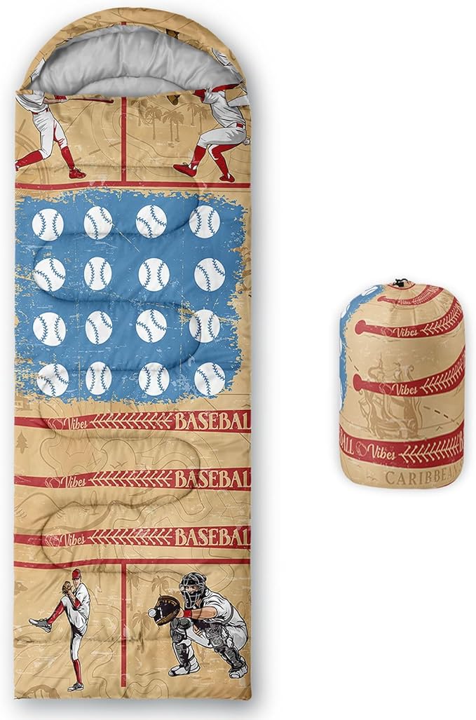 Kids Sleeping Bag for Boys GirlsBohemian Cowboy Print-Lightweight Warm Portable Outdoor Indoor-Waterproof Cold Weather Resistant Sleeping Bag for Camping Hiking