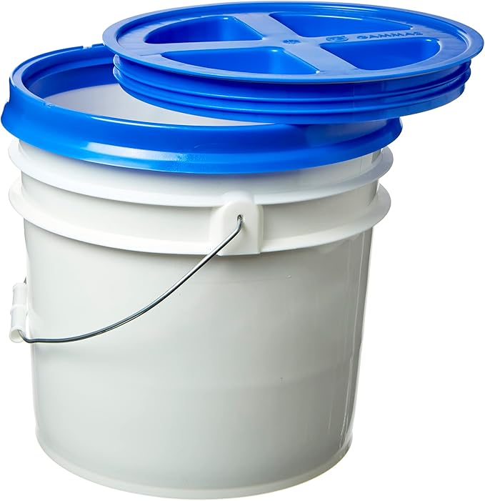 Gamma Seal Lids for 3.5 5 6 and 7 Gallon Buckets – Pack of 3 Blue Gamma Lids – Food Grade BPA Free Reusable Lids Made in USA
