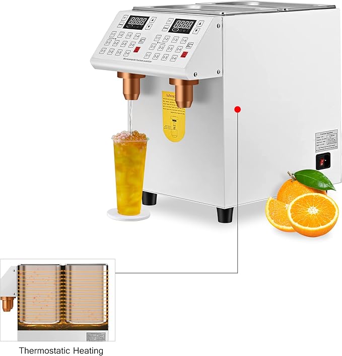 Automatic Fructose DispenserCommercial Double Cylinder Fructose Quantitative Machine700W Electric Fructose Syrup DispenserBubble Fructose Aid Tea Equipment for Dessert Shops24 Groups